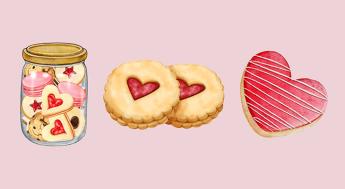 Illustrations of Valentine's Day cookies