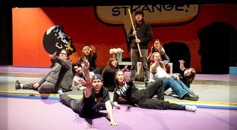 LAMC Theater Students rehearsing Little Shop of Horrors on stage