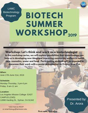 Biotech Summer Workshop Flyer Event