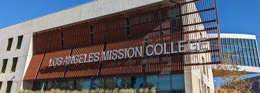 Exterior of the Student Services Building at Los Angeles Mission College