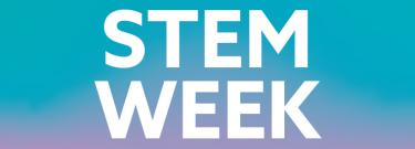 STEM Week on a blue and purple gradient background