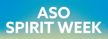 ASO Spirit Week on a gradient background